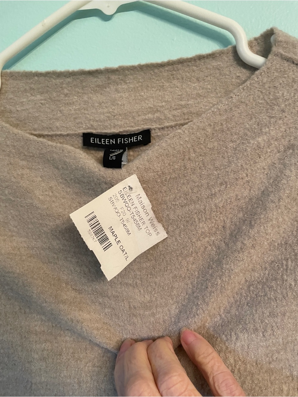 Eileen Fisher Woman’s Crewneck Sweater - Light Taupe - Picture 2 of 4